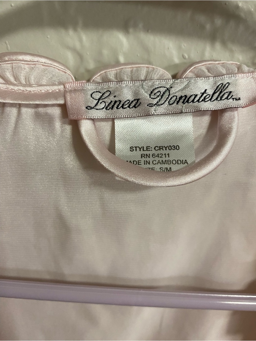 Linea Donatella Light Pink Satin Ruffled Robe - Picture 2 of 2
